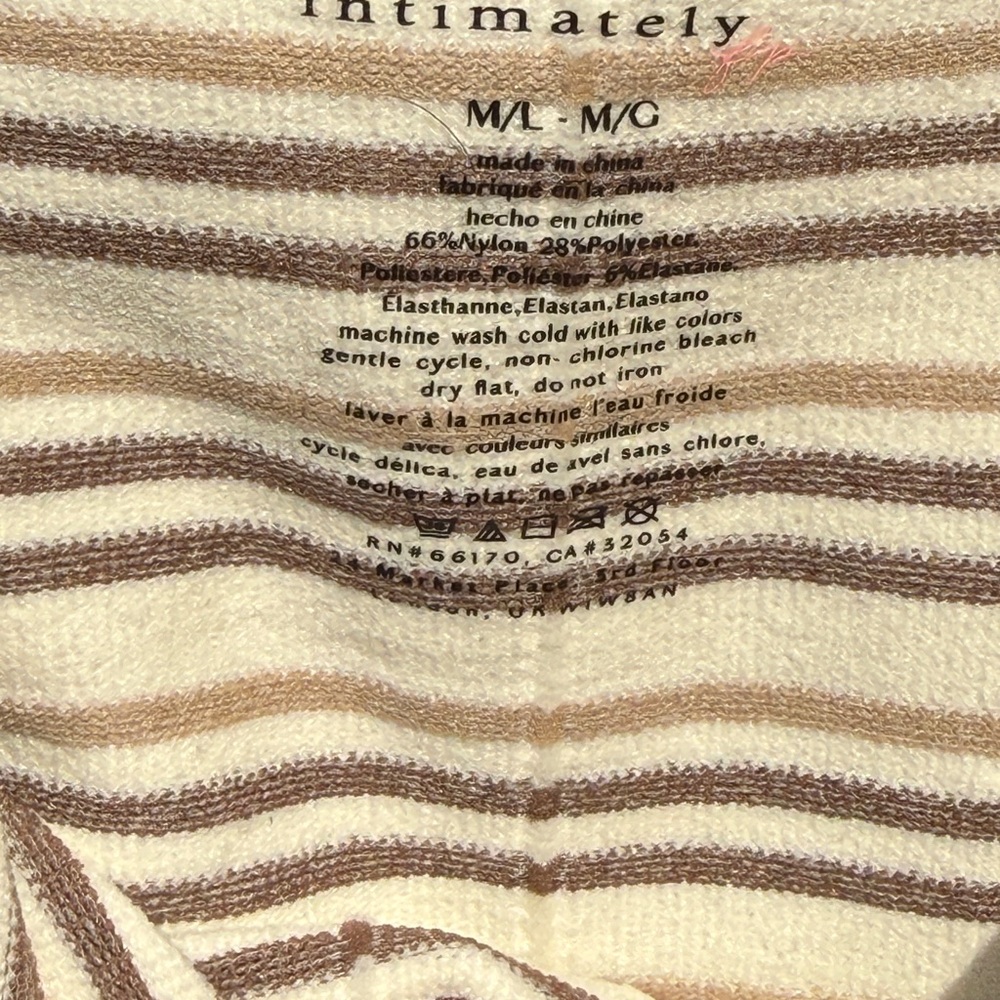 Free People Striped Ribbed Tank Top - Cream & Brown - Picture 3 of 4